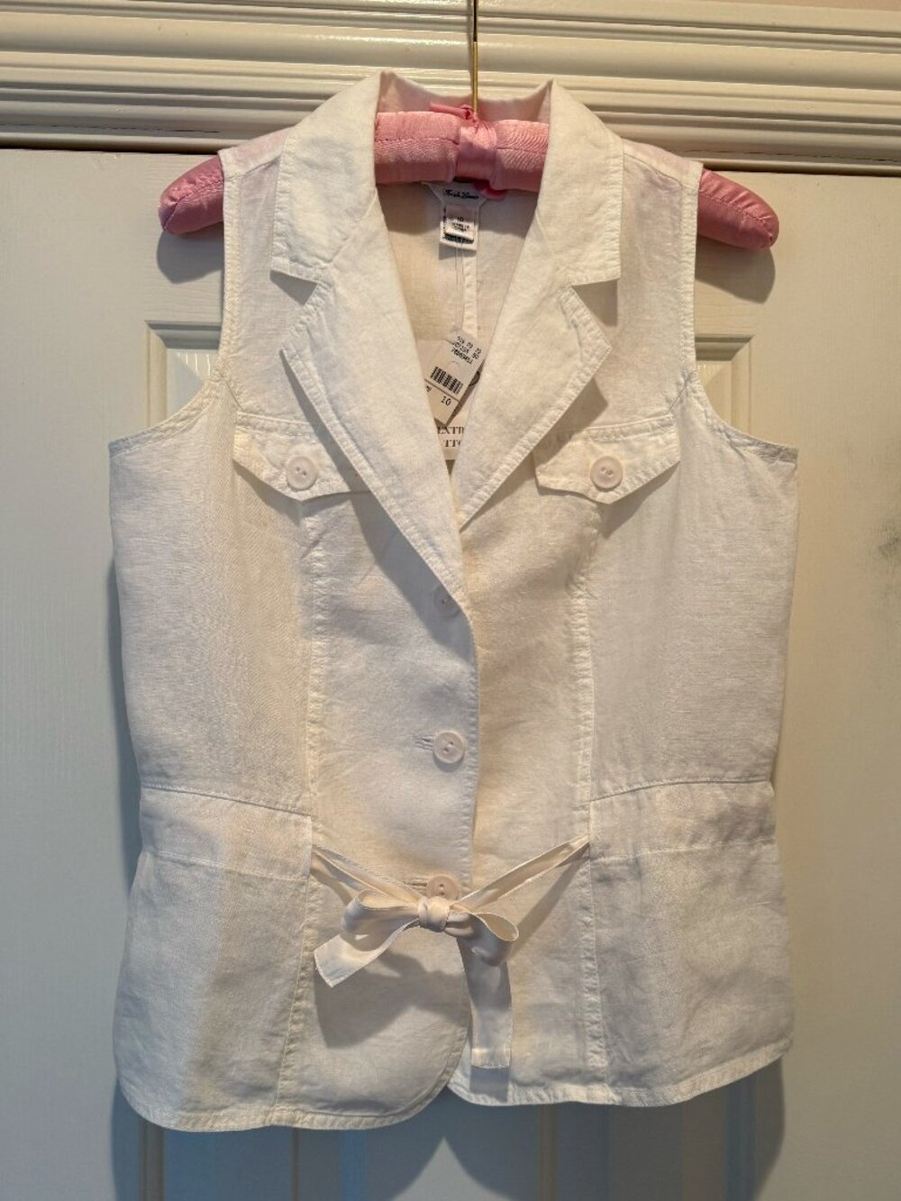 NWT Talbots Linen white vest sz 10